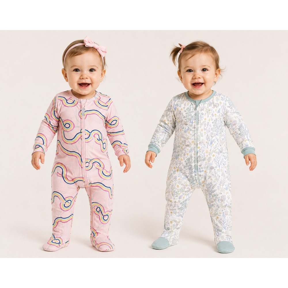 Magnetic Me Sleeper Kids 12-24M Pink White Rainbow Woodland Floral 2 Pack